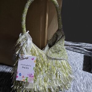 Elegant Beaded Handbag - Gold